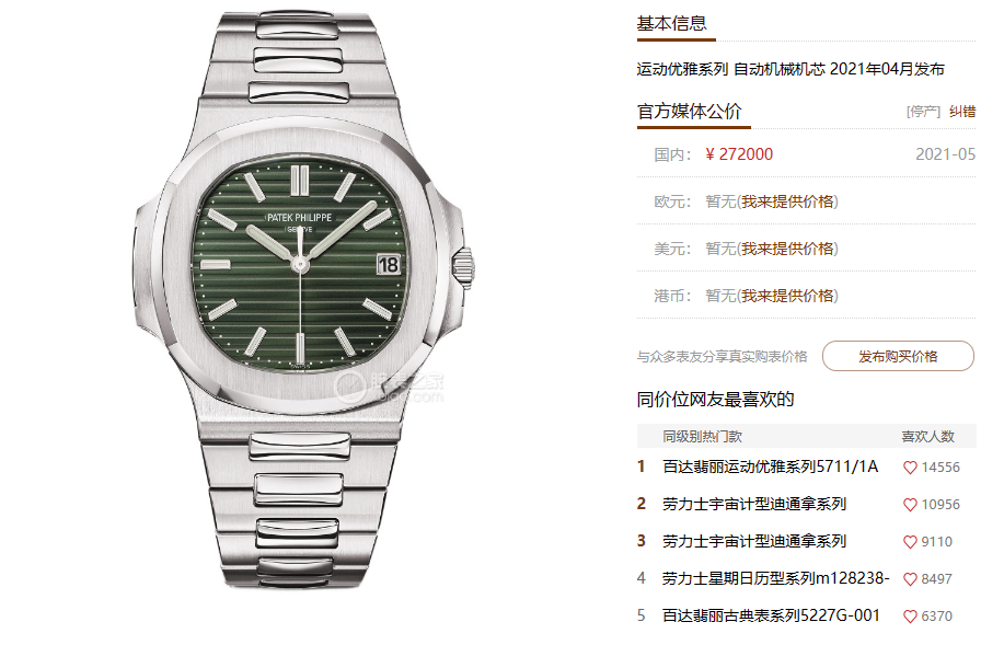 Patek Philippe Nautilus series 57111A-014, Olive Green Dial with Steel Bracelet, 40mm Size.