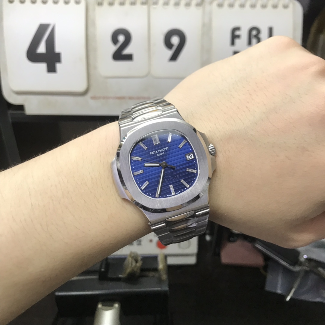 Patek Philippe Nautilus series 57111P, 40th Anniversary Edition with Blue Dial, 40mm size.