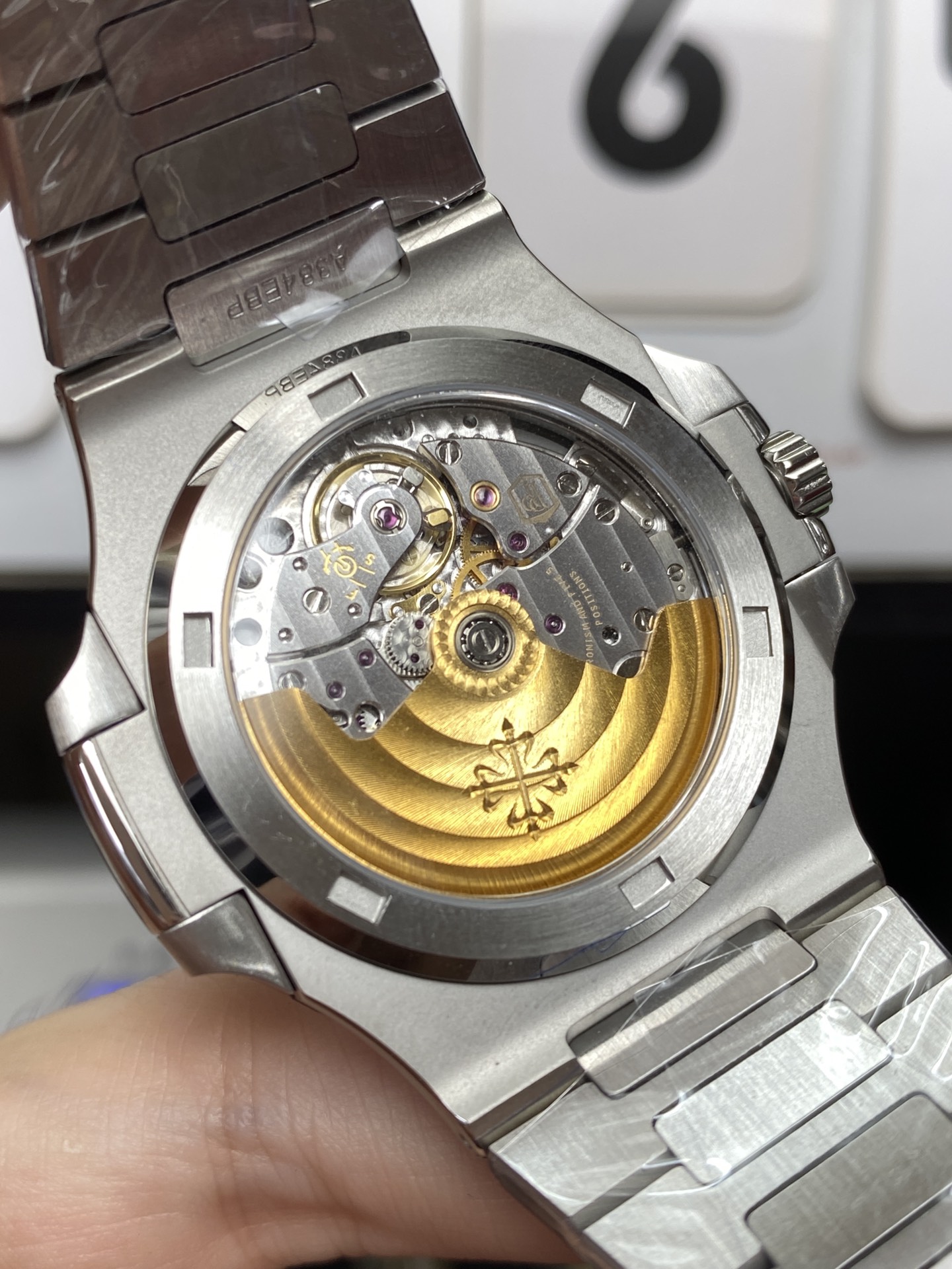 Patek Philippe Nautilus series 57111A 010, Stainless Steel Case Grey-Blue Dial Stainless Steel Bracelet, 40mm Size.