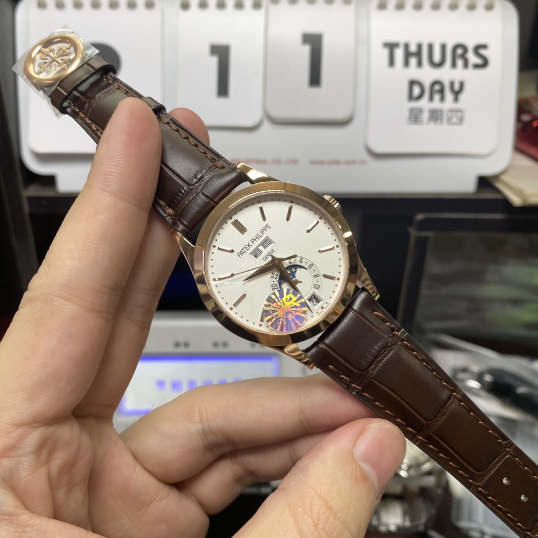 Patek Philippe Complicated Chronograph Series 5396R-011, Rose Gold Case White Dial, 38.5mm Size.