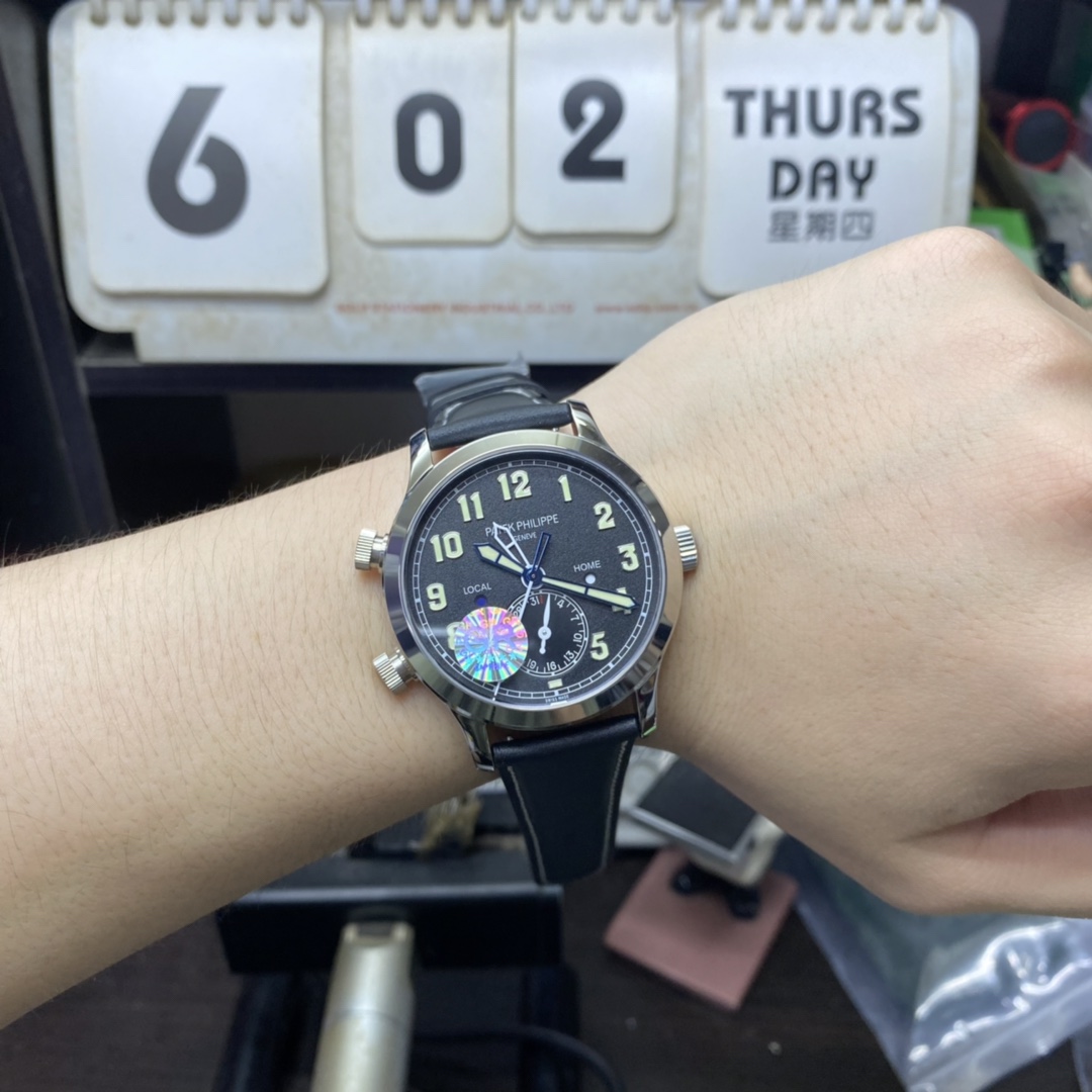 Patek Philippe Complicated Chronograph series 7234G-001, blue dial, Dual Time Zone Function, 37.5mm Size.