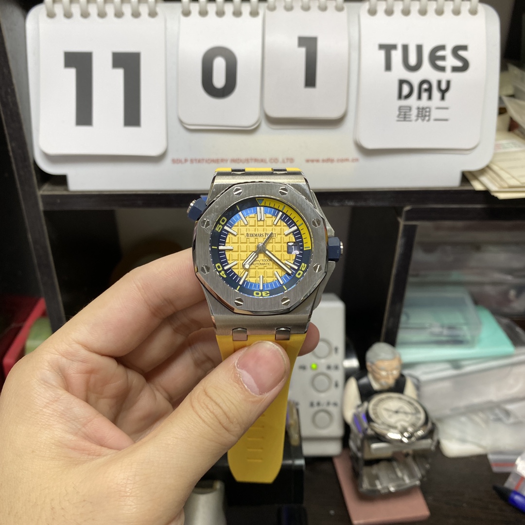 Audemars Piguet Royal Oak Offshore Series 15710ST.OO.A051CA.01, Yellow Dial, 42mm Size.