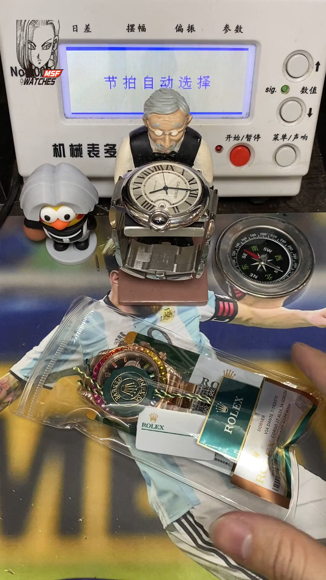 Rolex Daytona series 116588 TBR, RAINBOW DAYTONA ROSE Gold Case,GEM SCALE 40mm size.