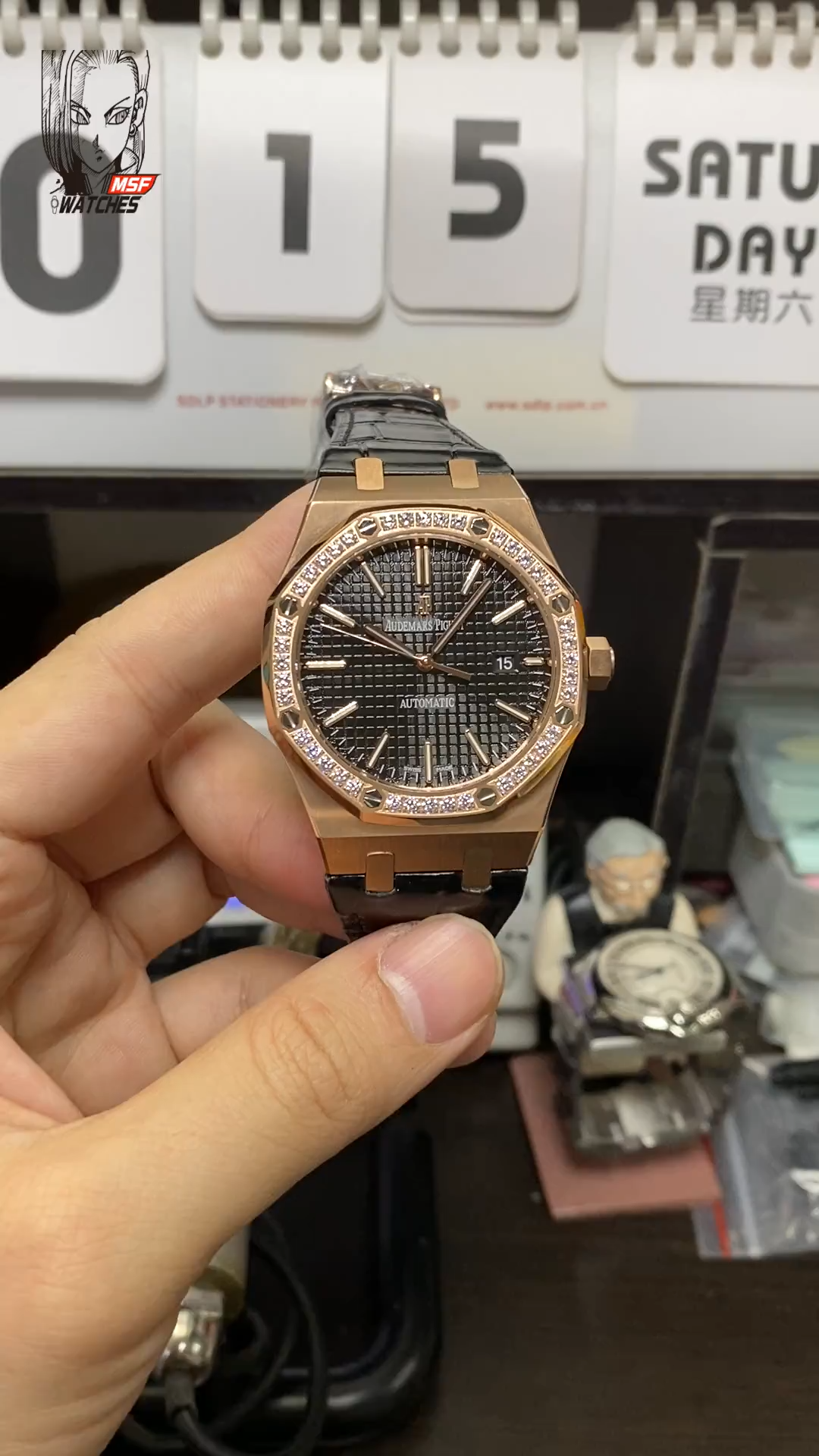 Audemars Piguet Royal Oak Offshore Series 15400 rose gold case full diamond 41mm size