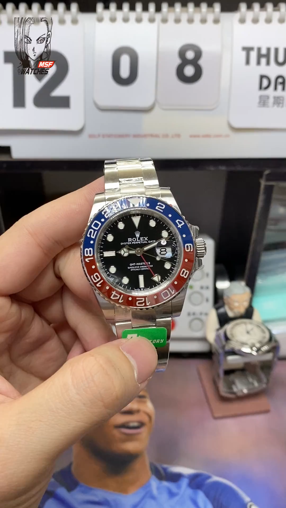 Rolex GMT-Master II series m126710blro-0002, Pepsi bezel features a five-link Jubilee bracelet a red and blue ceramic bezel a black dial and a red GMT hand, 40mm size.