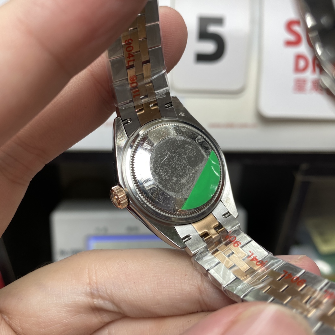 Rolex Datejust series m279171-0015, Rose Gold with Purple Dial and Diamond Hour Markers, 28mm Size.