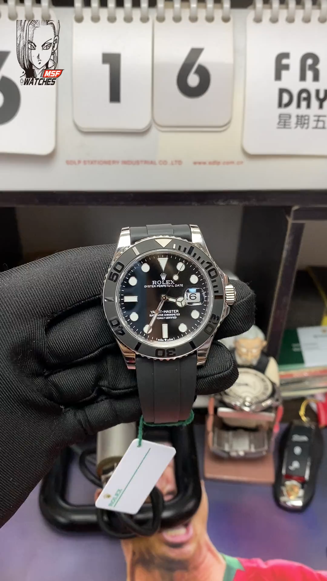 Rolex Yacht-Master Series m226659-0002, Platinum with Black Dial Black Ceramic Bezel, 42mm Size.