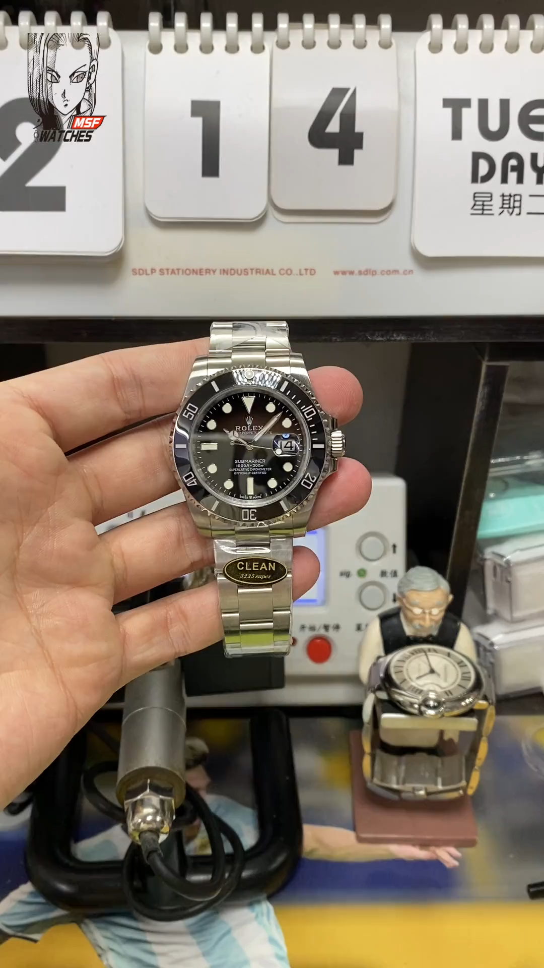 Rolex Submariner Series m126610ln-0001, Blackwater Ghost Added the function of reverse calendar adjustment, 41mm size.