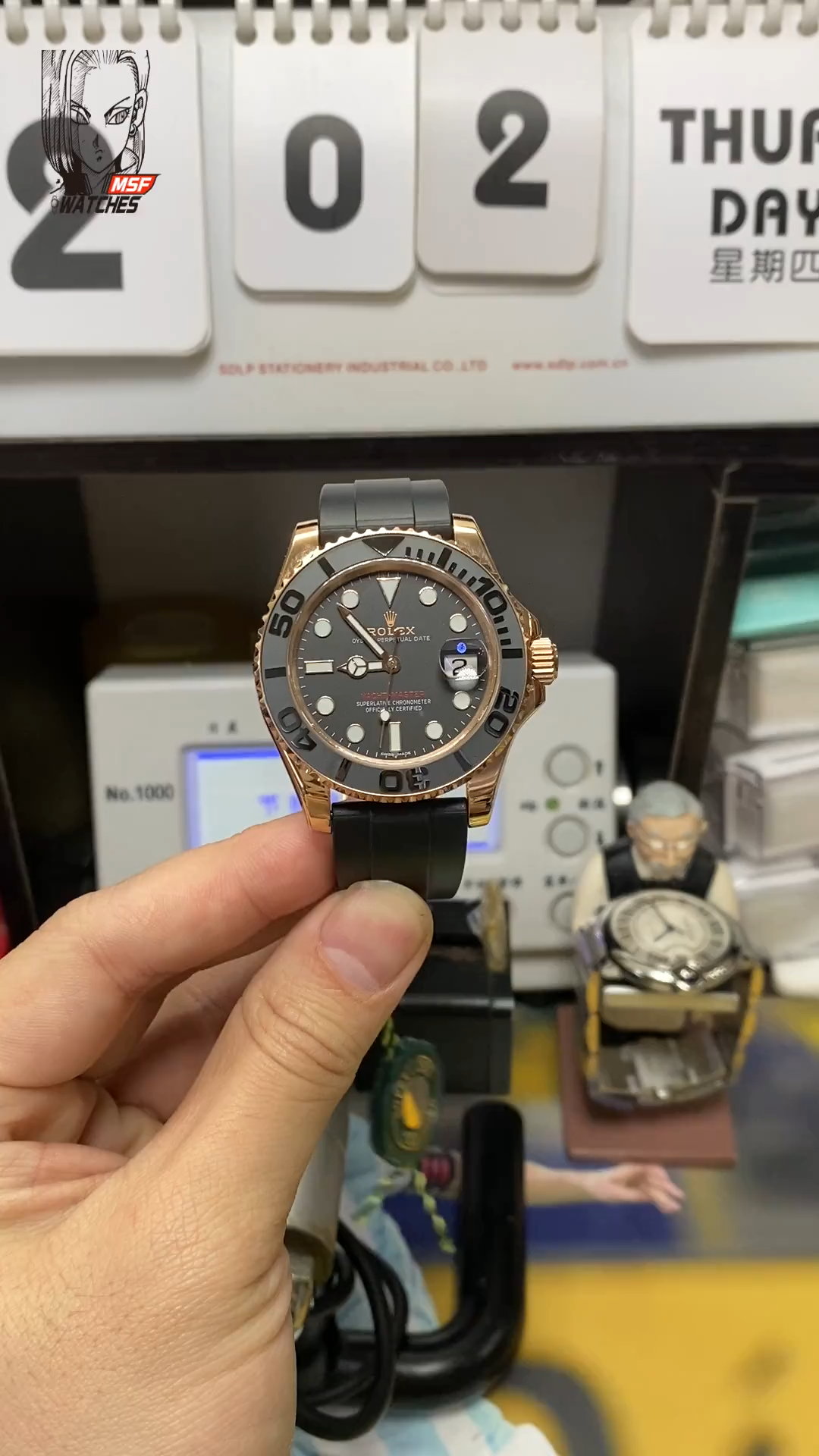 Rolex Yacht-Master Series 116655-Oysterflex bracele, Rose Gold Yacht, 40mm Size.