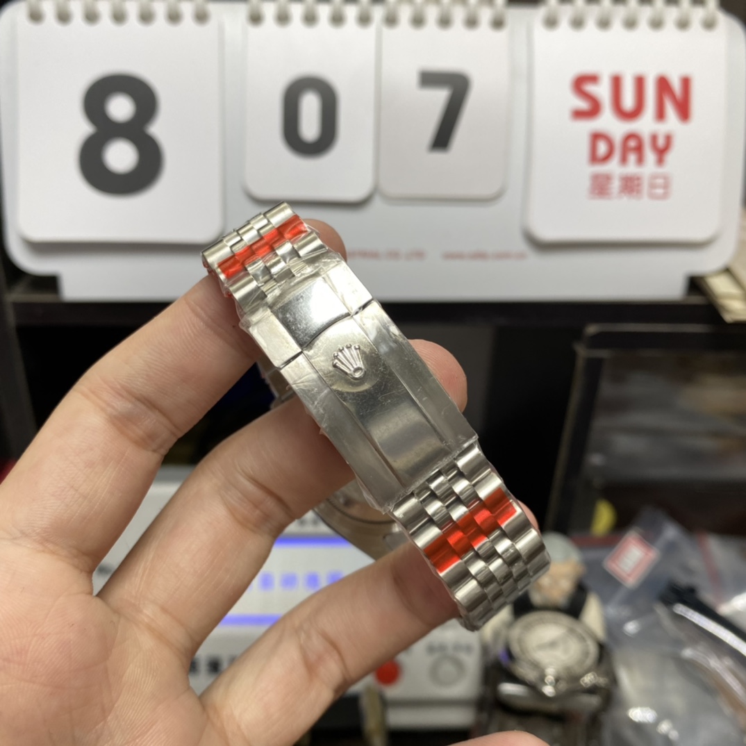 Rolex Datejust Series m126234-0019, White Mother-of-Pearl Dial with Diamond Hour Markers, 36mm size, Jubilee stainless steel bracelet.