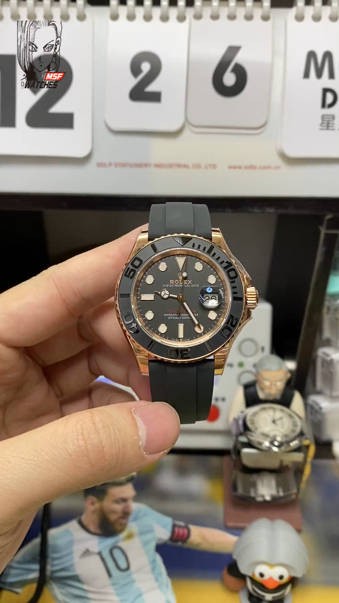 Rolex Yacht-Master Series 116655-Oysterflex bracele, Rose Gold Yacht, 40mm Size.