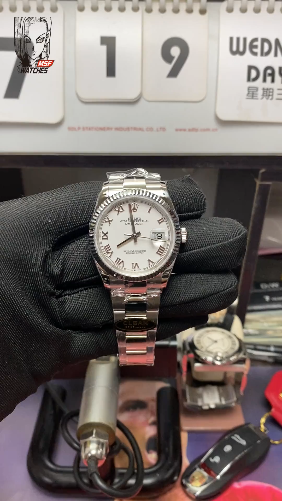 Rolex Datejust series m126234-0026, White Dial Roman Numerals, 36mm Size.
