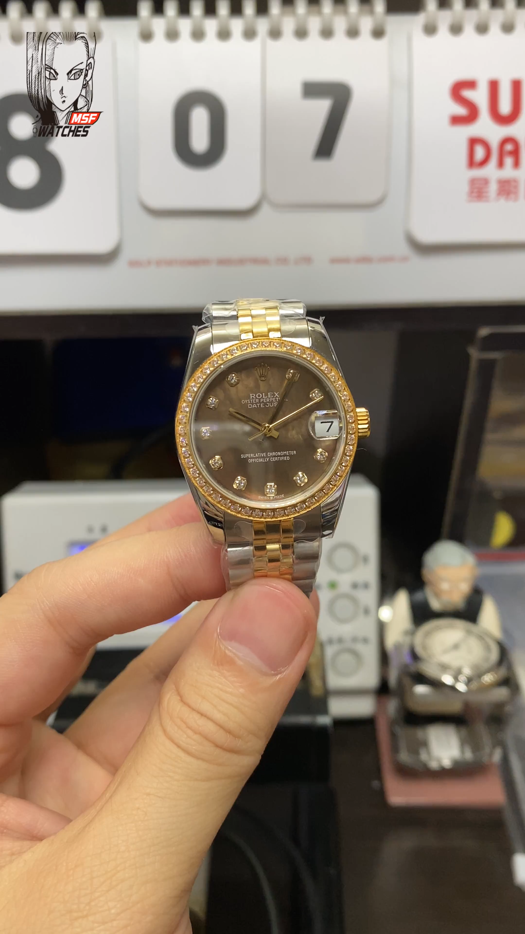 Rolex Datejust Series 31mm Size, Five-Link Steel Bracelet.