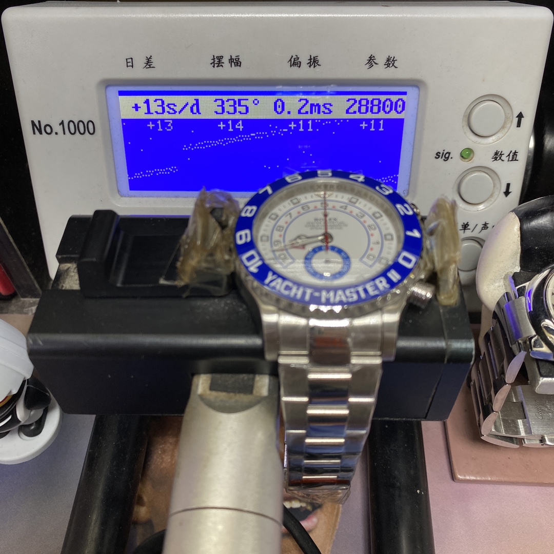 Rolex Yacht-Master series m116680-0002, Blue Ceramic Bezel White Dial Steel Bracelet, Chronograph function, 44mm Size.