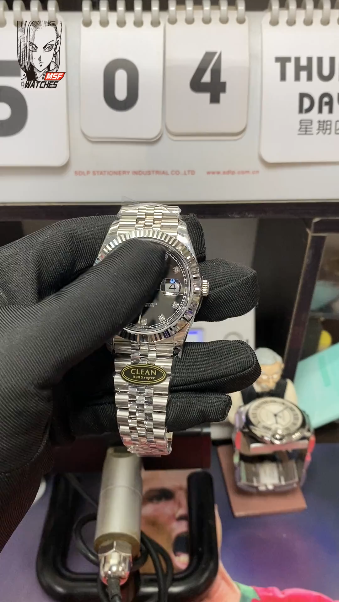 Rolex Datejust series m126334-0012, Black Dial Diamond Markers, 41mm size.