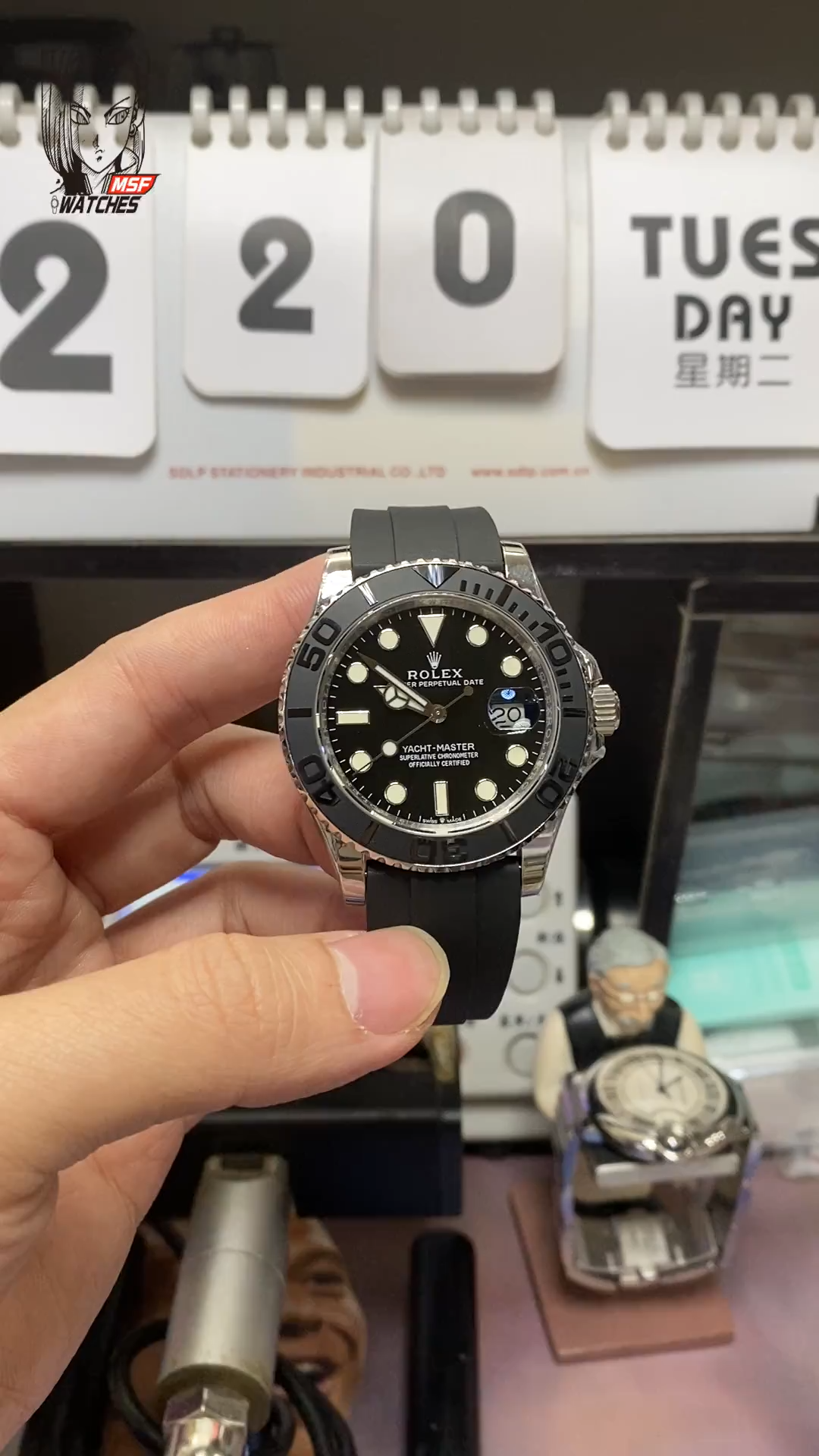 Rolex Yacht-Master Series m226659-0002, Platinum with Black Dial Black Ceramic Bezel, 42mm Size.