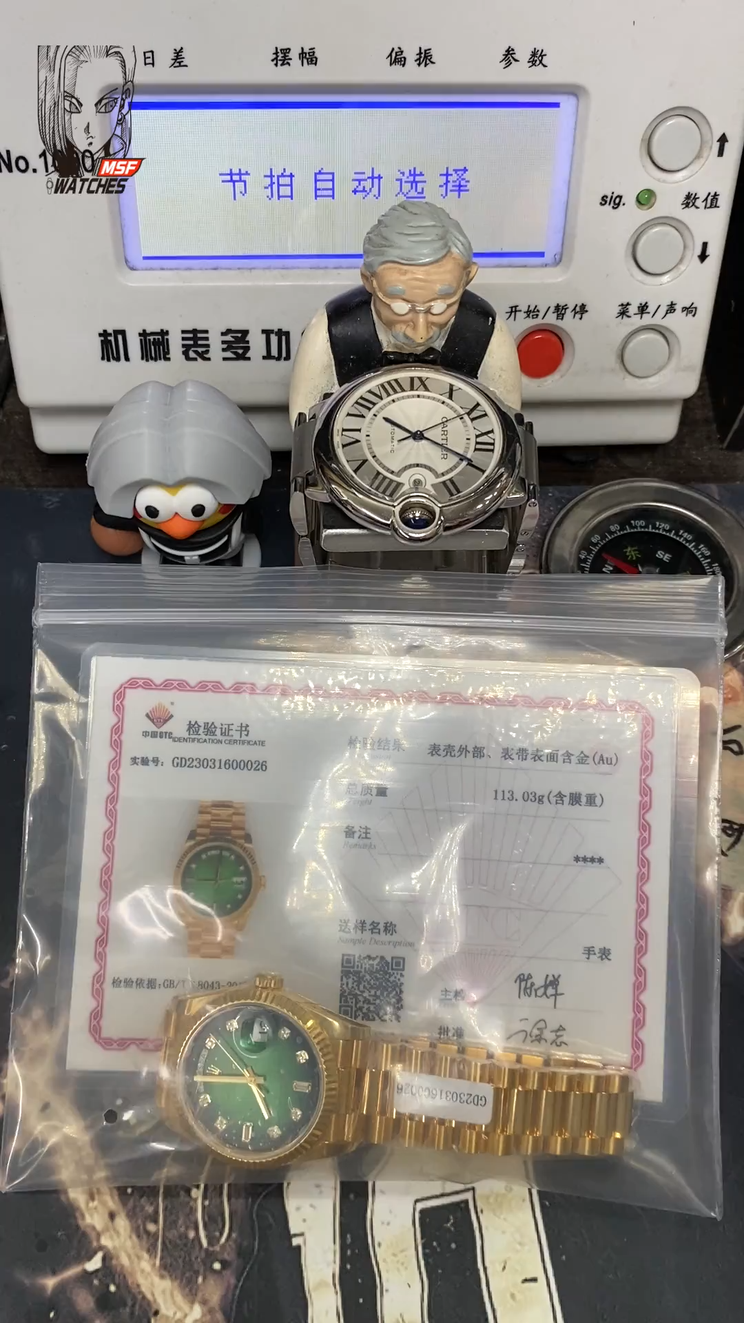 Rolex Day-Date series m128238-0069, Full Gold with Green Dial Diamond Hour Markers, 36mm Size.