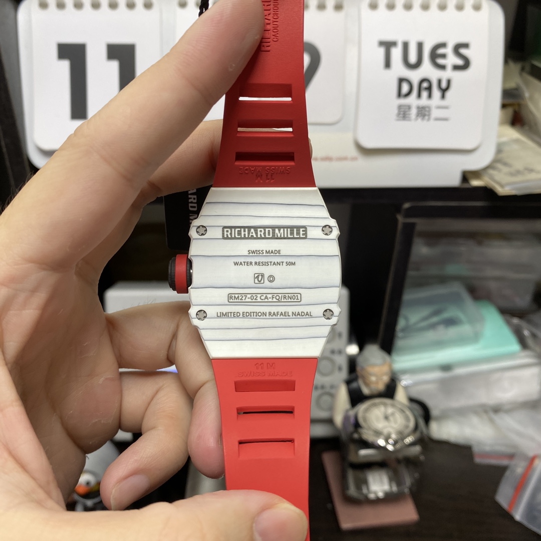 Richard Mille Men's Collection series RM27-02, Sapphire Crystal Nylon Strap and Titanium Buckle, 47.77×39.7 size.