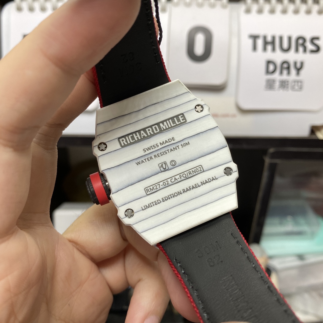 Richard Mille Men's Collection series RM27-02, Sapphire Crystal Nylon Strap and Titanium Buckle, 47.77×39.7 size.