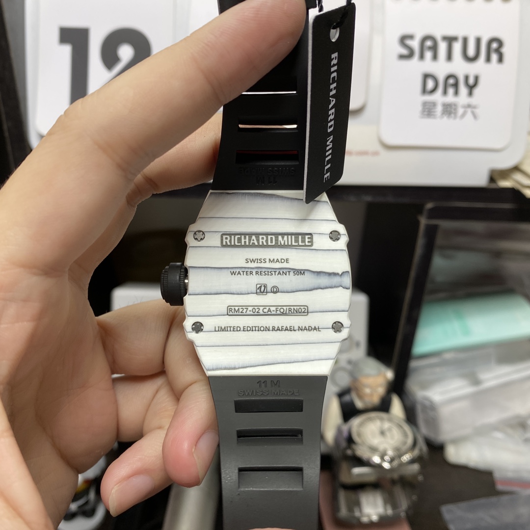 Richard Mille Men's Collection series RM27-02, Sapphire Crystal Nylon Strap and Titanium Buckle, 47.77×39.7 size.