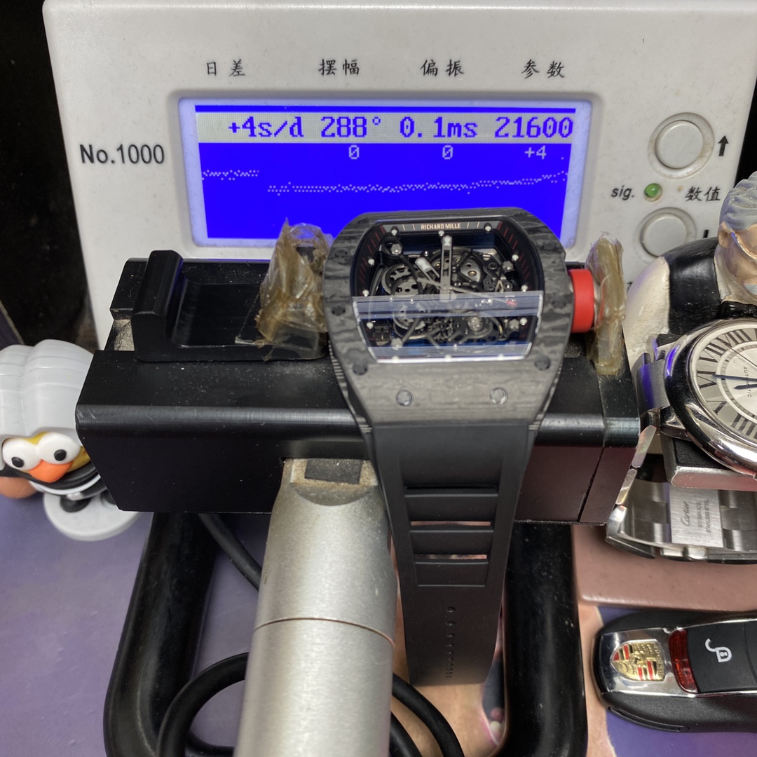 Richard Mille Men's Collection series RM055 NTPT, Carbon Fiber Case, 49.9 x 42.7mm Size.