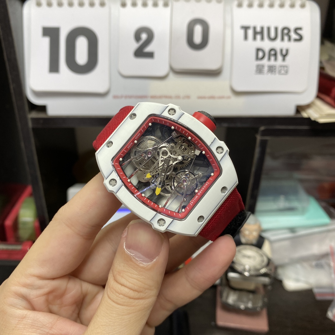 Richard Mille Men's Collection series RM27-02, Sapphire Crystal Nylon Strap and Titanium Buckle, 47.77×39.7 size.