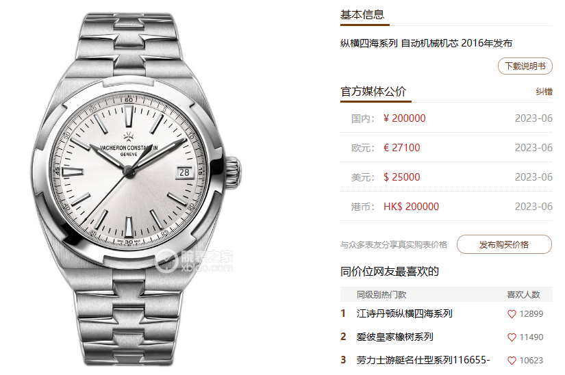 Vacheron Constantin Overseas Collections series 4500V110A-B126, White Dial Steel Bracelet Sunburst Patterned Brushed Dial, 41mm Size.