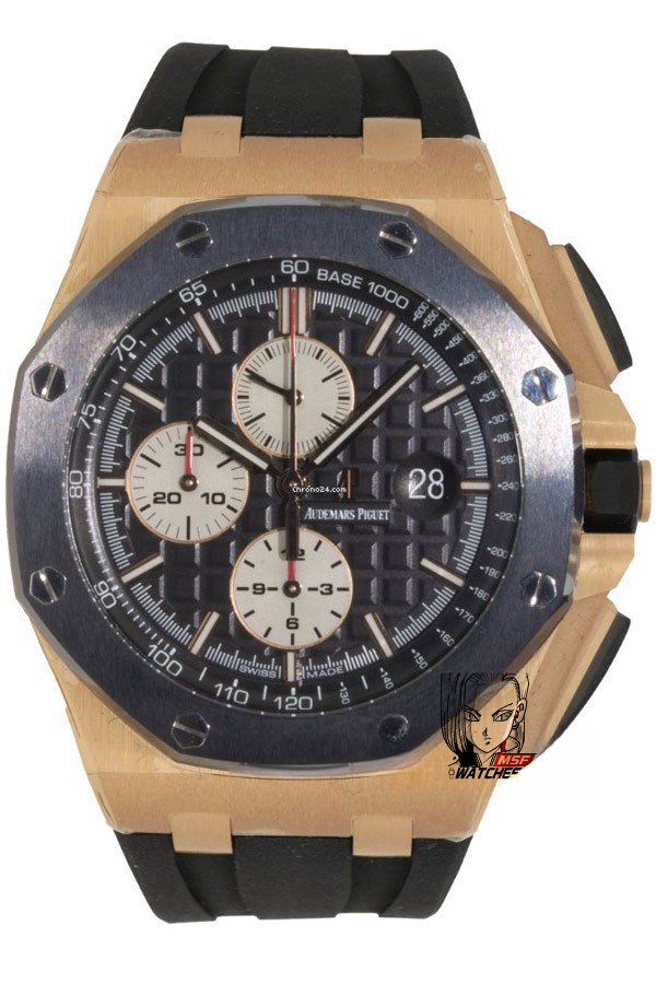 Audemars Piguet Royal Oak Offshore Series 26400RO.OO.A002CA.01, Rose Gold Case Ceramic Bezel, 44mm Size.