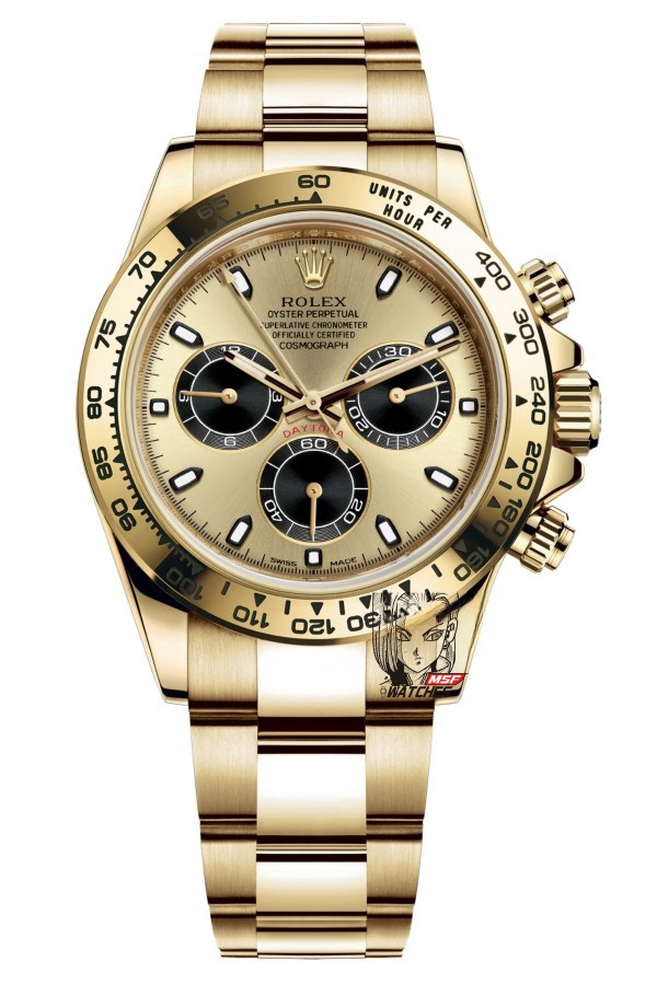 Rolex Cosmograph Daytona Series m116508-0014, Full Gold Case Gold Dial Stick Hour Markers, 40mm size.