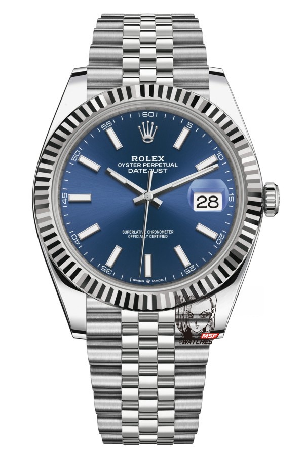 Rolex Datejust Series m126334-0002, Classic Blue Dial Fluted Bezel, 41mm Size.