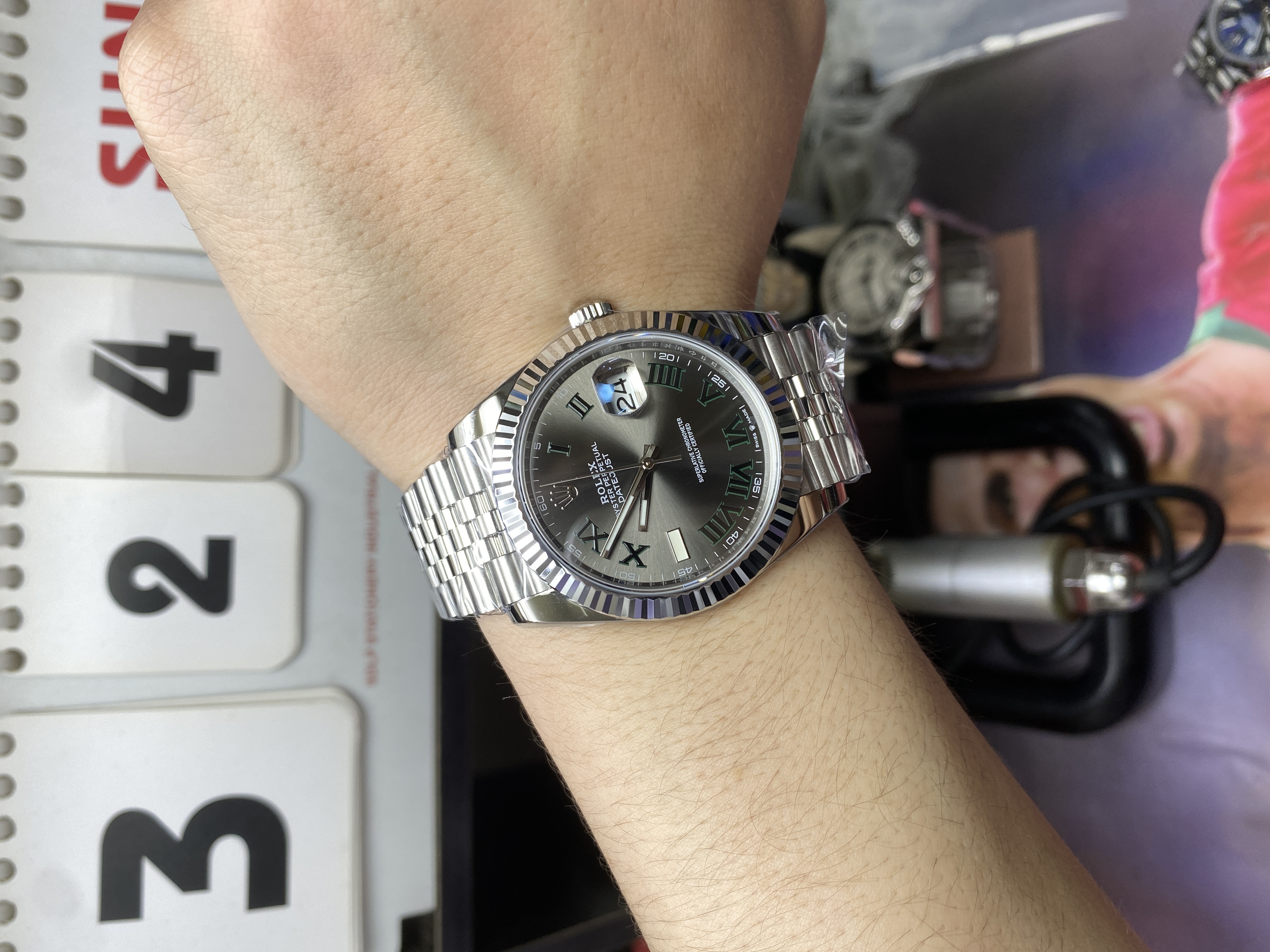 Rolex Datejust Series Watch Model M126334-0022(Green Roman Numerals)41mm