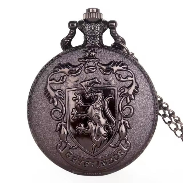 Black Vintage Magic Pocket Watch with Chain Collection Steampunk Pendant Clock Accessory Kids Souvenir Gift XH3018