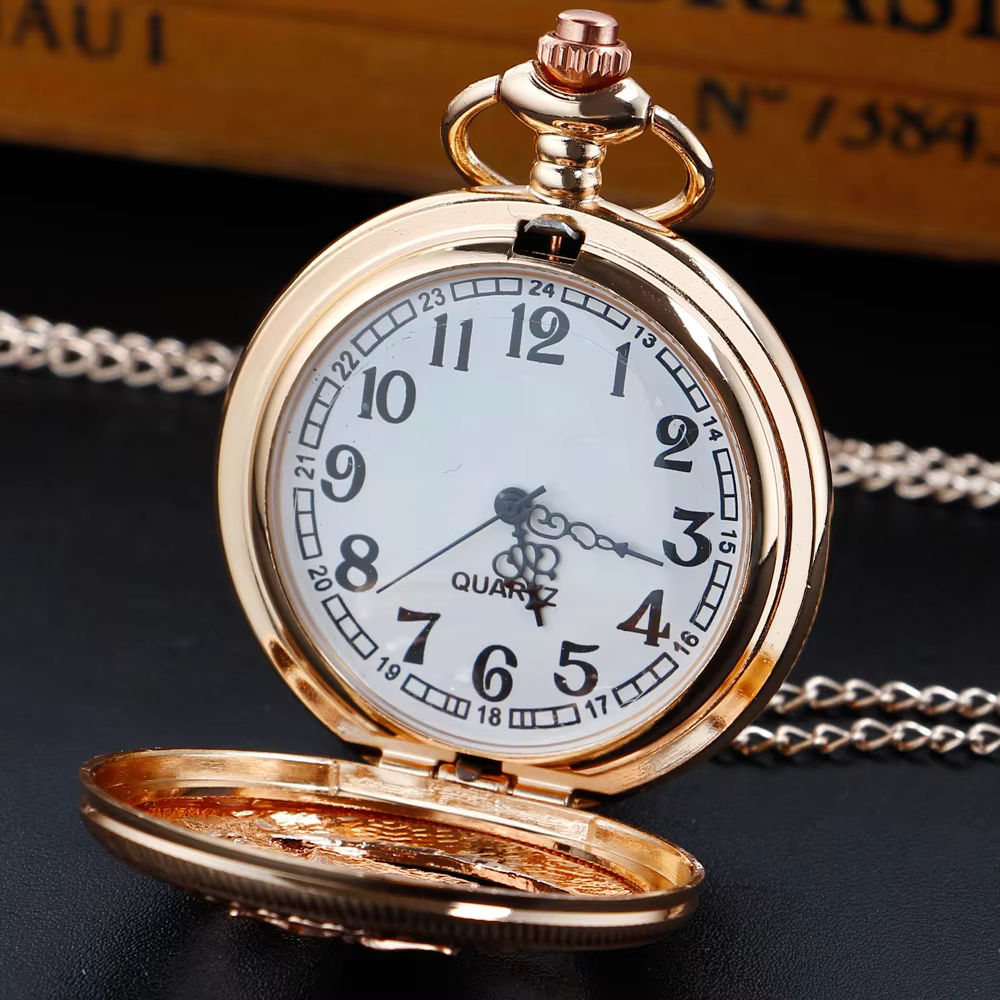 Pocket Watch with Lovely Owl Full Hunter Alloy Quartz Clock with Necklace Fob Chain  Antique Watches for Men Women XH1010
